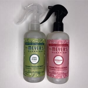 Set of 2 — Mrs. Meyers Iowa Pine + Peppermint Room Freshener Spray Bottles — NEW